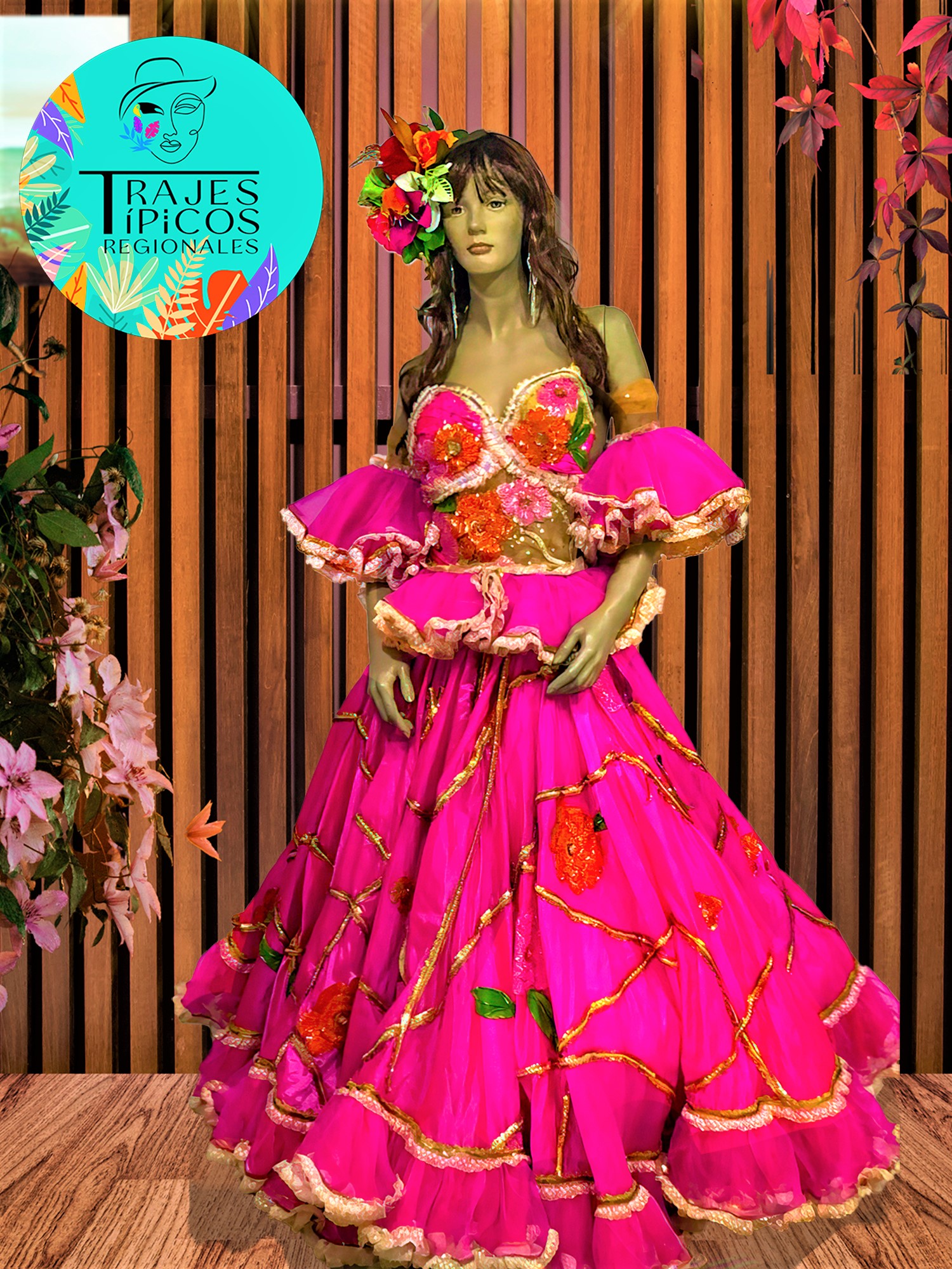 TRAJE DE CUMBIA FANTASIA FUCSIA